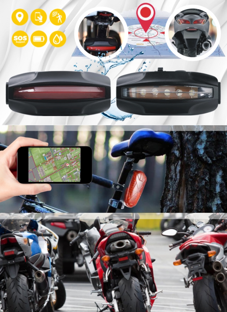 GPS tracker u svetlu za bicikle i motocikle